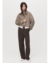 Mango - Wool Bomber Jacket Sand - Lyst