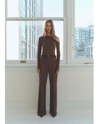 Mango - Combined-Fabric Jumpsuit With Belt - Lyst