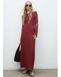 Mango - Lace Dress With Bell Sleeves - Lyst