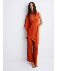 Mango - Asymmetric Satin Blouse - Lyst