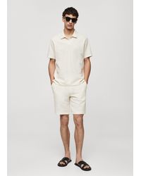 Mango - Bowling-collar Structured Polo Shirt - Lyst