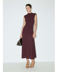 Mango - A-Line Dress With Combined Texture - Lyst