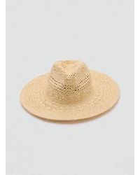 Mango - Natural Fibre Hat With Openwork Details - Lyst
