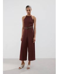 Mango - Halter-Neck Jumpsuit With Belt - Lyst