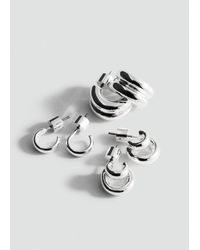 Mango - Set Of Combined Hoop Earrings - Lyst