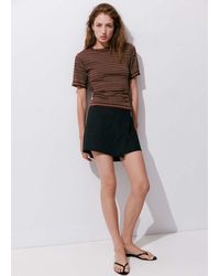Mango - Striped Short-Sleeved Sweater - Lyst