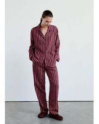 Mango - Striped Pyjama Shirt With Front Pocket - Lyst
