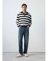 Mango - Fine Knit Polo Sweater 100% Cotton - Lyst