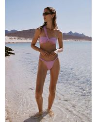 Mango - Asymmetric Strap Bandeau Bikini Top - Lyst