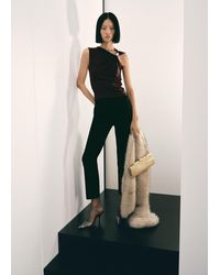 Mango - Top With Asymmetrical Neckline And Metallic Detail - Lyst