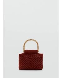 Mango - Bamboo Handle Handbag - Lyst