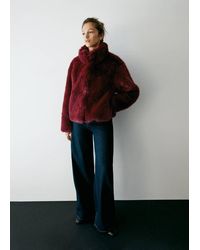 MANGO TEEN - Faux-Fur Coat With Buttons - Lyst