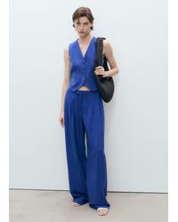 Mango - Lyocell Suit Trousers With Bow Belt - Lyst