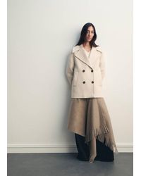 Mango - Double-Breasted Wool-Blend Coat - Lyst