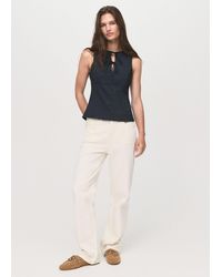 Mango - Denim-Effect Top With Bows - Lyst
