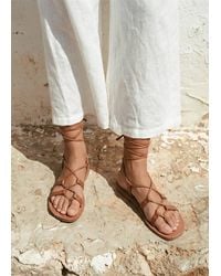MANGO TEEN - Cross-Strap Leather Sandals - Lyst