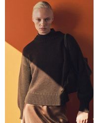 Mango - Chunky Knit Sweater With Ribbed Finishes - Lyst