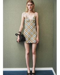 Mango - Check Short Dress - Lyst