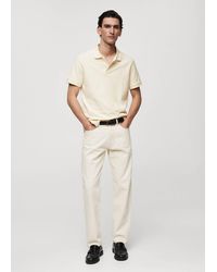 Mango - 100% Cotton Pique Polo Shirt - Lyst