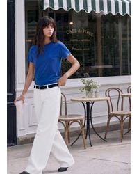 MANGO TEEN - Wide-Leg Jeans With Seam Detail - Lyst