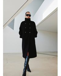 Mango - Mantel Aus Wollgemisch Mit Trichterkragen - Lyst