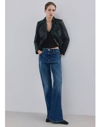 Mango - Fitted V-Neck Top - Lyst