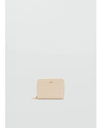 Mango - Small Wallet With Croc Effect - Lyst
