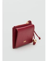 Mango - Mini Portamonete Con Decorazioni A Perline Bordeaux - Lyst