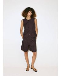 Mango - Straight Mid-Rise Bermuda Shorts - Lyst