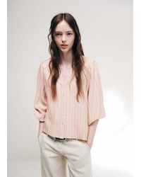 MANGO TEEN - Striped Blouse With Cut-Out Details - Lyst
