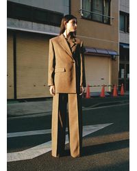 Mango - Herringbone Double-Breasted Suit Blazer - Lyst