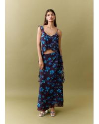 MANGO TEEN - Ruffled Flowy Top - Lyst