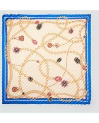 Mango - Printed Pleated Scarf - Lyst