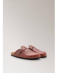 Mango - Leather Clog Shoes - Lyst