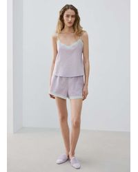 Mango - 100% Cotton Pyjama Shorts - Lyst