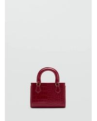 Mango - Borsa A Tracolla Effetto Cocco Rosso - Lyst