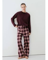 Mango - Two-Piece Flannel Check Pyjamas - Lyst