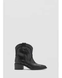 MANGO TEEN - Leather Cowboy Ankle Boots - Lyst
