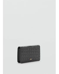 Mango - Small Croc Wallet - Lyst