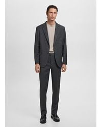Mango - Pantaloni Completo Milán Slim-Fit Grigio Scuro Vigoré - Lyst