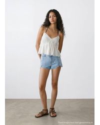 MANGO TEEN - Mini Shorts With Stitching Detail - Lyst