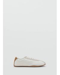 Mango - Contrasting Panel Leather Sneakers - Lyst