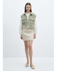 Mango - Quilted Gilet With Buttons Pastel - Lyst
