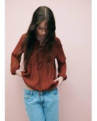 MANGO TEEN - Chiffon Blouse With Tie Details - Lyst