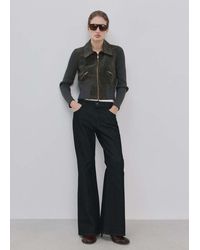 Mango - Knitted Jacket With Combined Fabrics - Lyst
