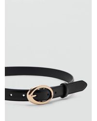 Mango - Oval Buckle Belt - Lyst