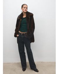 Mango - Semi-Transparent Top With Asymmetrical Neckline - Lyst