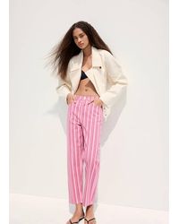 Mango - Straight-Fit Striped Jeans - Lyst
