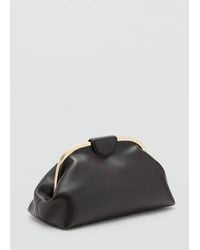 Mango - Borsa Pochette Grande Dettagli Metallo Cioccolato - Lyst