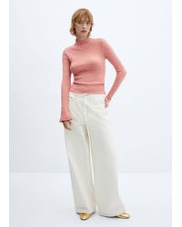 Mango - Knitted Cropped Sweater - Lyst